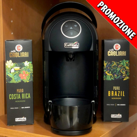 Macchina da Caffè Caffitaly Clio S21 Nero con 80 Capsule incluse