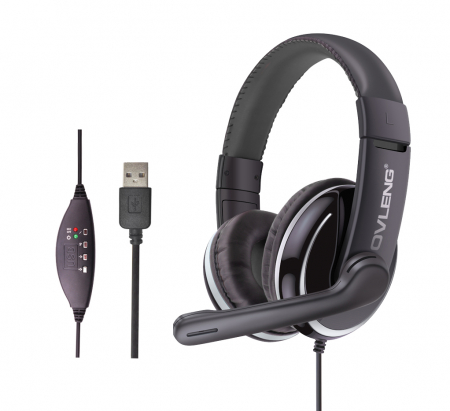 Cuffie Gaming Ovleng Q6 con Microfono, Nero